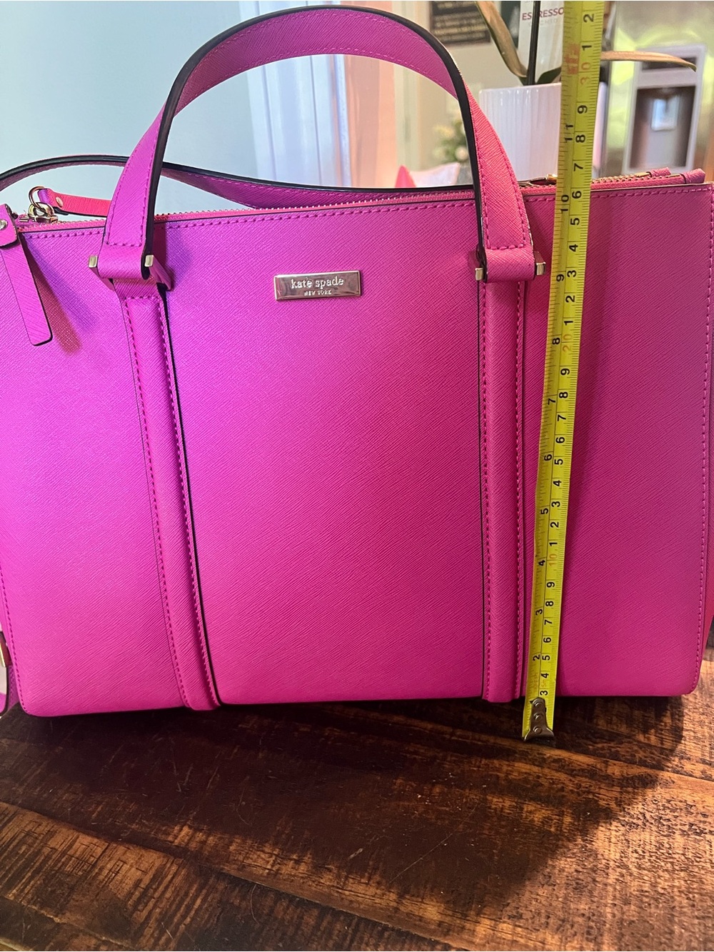 Kate Spade Vibrant Pink Structured Satchel with Removable Strap - Picture 13 of 16